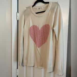 Ye Mak cream sweater with pink heart